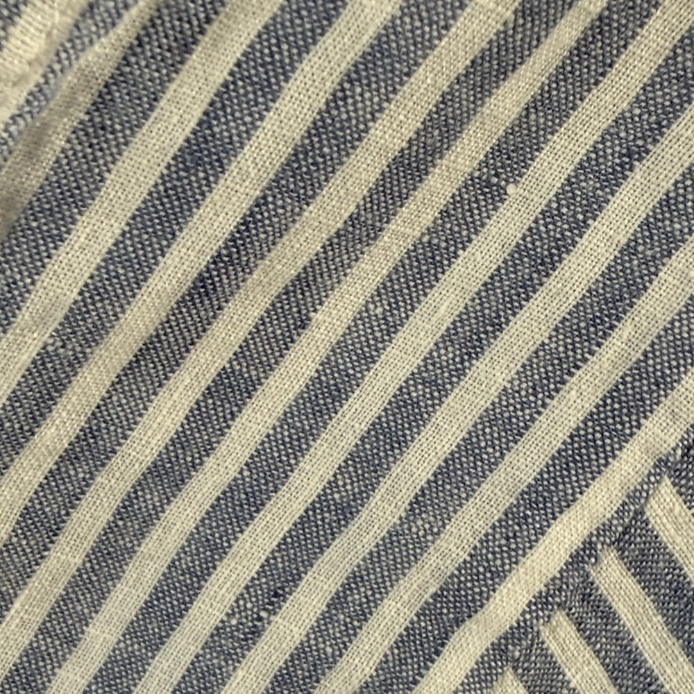 Tahari Striped V-Neck Blouse in Blue and White - Picture 5 of 5